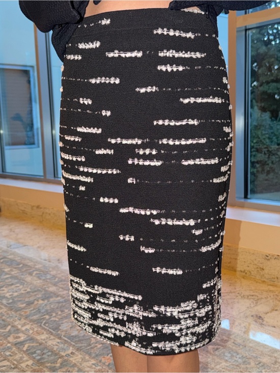 St. John Dresses & Skirts - St. John Black and White Patterned Knit Pencil Skirt